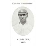 TADDY, County Cricketers, A. Fielder (Kent), Imperial back, VG