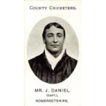 TADDY, County Cricketers, Mr. J. Daniel - Capt. (Somersetshire), Imperial back, VG