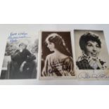 ENTERTAINMENT, signed postcards & photos, actresses inc. Jean Simmons, Ingrid Bergman, Alma Cogan,