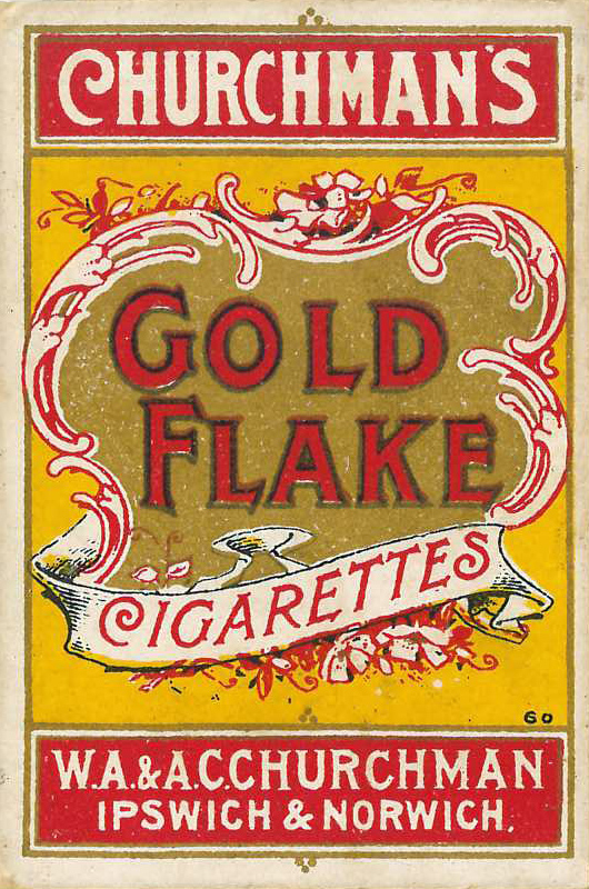 CIGARETTE PACKET, Churchmans Gold Flake, 5s, hull & slider, G