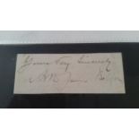 POLITICAL, British Prime Minister, signed piece (removed from letter) by Arthur Balfour, 3.25 x 1,