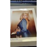 CINEMA, private colour photo of Jayne Mansfield, half-length in blue backless dress, 8 x 10,