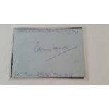 POLITICAL, British Prime Minister, signed album page by Edward Heath, 5.75 x 4, annotated to