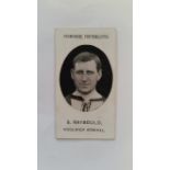 TADDY, Prominent Footballers, Raybould (Woolwich Arsenal), Imperial back, with footnotes, VG