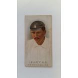 WILLS, Cricketers (1896), Lilley (Warwickshire), amr, mark to front of card, FR