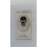 TADDY, County Cricketers, T. Jayes (Leicestershire), Grapnel back, slight foxing, G