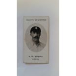 TADDY, County Cricketers, A.W. Spring (Surrey), Grapnel back, VG