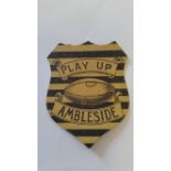 RICHARDSON, shield-shaped rugby card, Play Up Ambleside, G