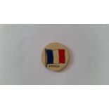 CARRERAS, Flags of the 1914-1918 War (circular), French, miniature (19mm dia.), Black Cat back, VG