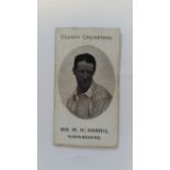 TADDY, County Cricketers, Mr. W.H. Harris (Warwickshire), Grapnel back, corner knocks, about G