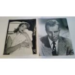 ENTERTAINMENT, signed photos, lobby cards etc., inc. Sylvia Syms (creased), Charlton Heston, Julie