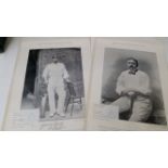 CRICKET, photo plates removed from Famous Cricketers and Cricket Grounds, 1890s, double-sided, teams