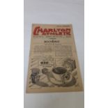 FOOTBALL, programme, Charlton Athletic v Rochdale, 1946/7 FAC (Charlton winners), VG