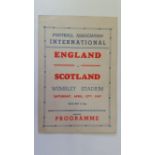 FOOTBALL, programme, England v Scotland, 12th April 1947, pirate (by Ross), VG