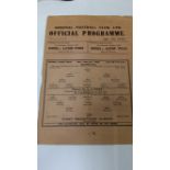 FOOTBALL, Arsenal home programme, v West Bromwich Albion, 12th Jan 1946, single sheet, small tears