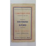 FOOTBALL, programme for 1937 Coronation Corinthian final, Southend v Ilford, 8th May, played at