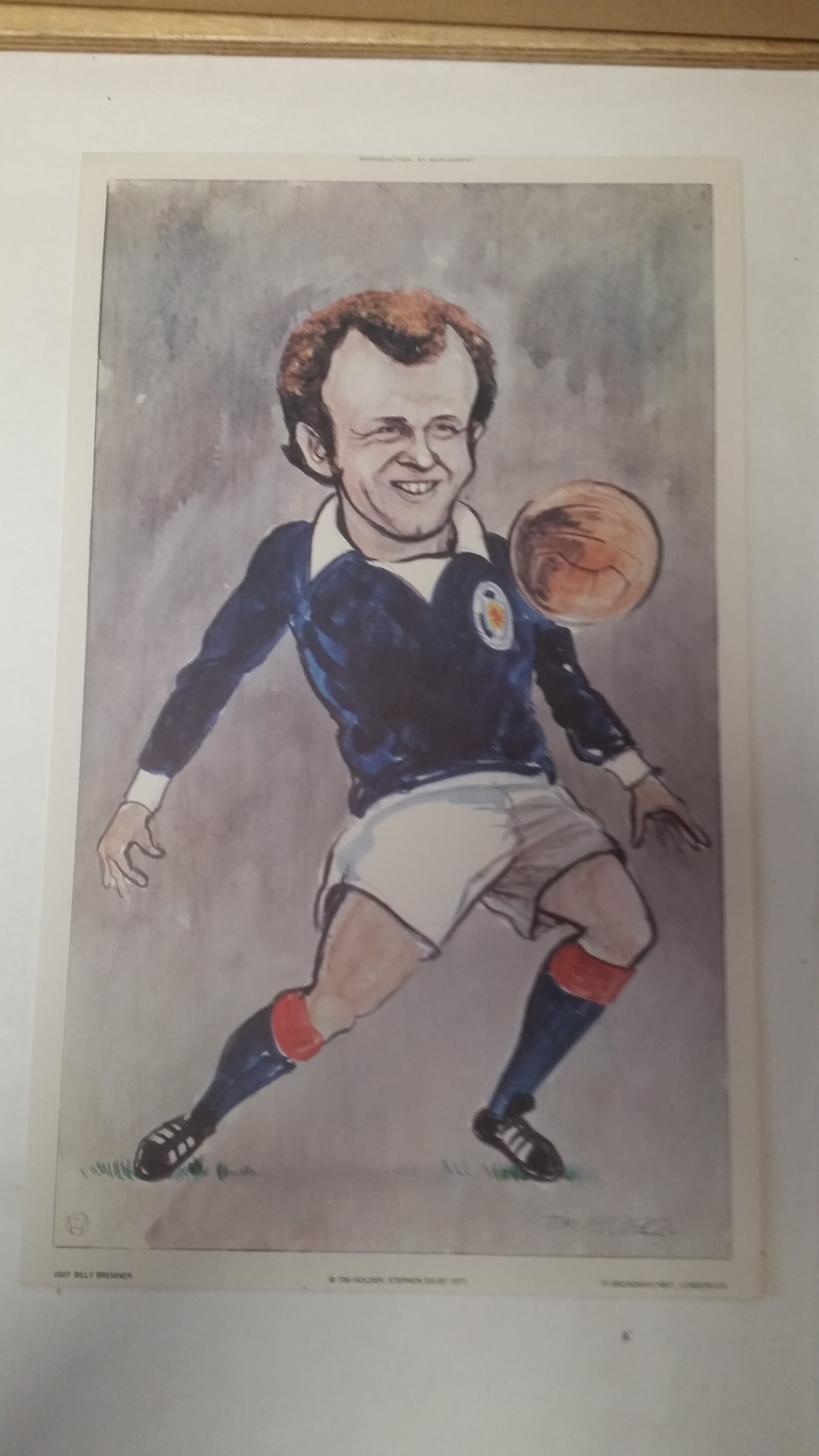 FOOTBALL, colour print, Heroes of Sport, Billy Bremner (Scotland), issued by Venorlandus, artwork by