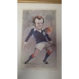 FOOTBALL, colour print, Heroes of Sport, Billy Bremner (Scotland), issued by Venorlandus, artwork by