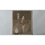 CRICKET, press photos, Australia v England, 1954/5, showing Hutton and Hassett with Prime Minister