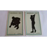 DAINTY, Sports Silhouettes, Nos. 4 & 8 (both golf), premium card game issue, EX, 2