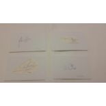 CRICKET, Derbyshire, signed white cards, some with pieces laid down, inc. Ali, Anderson, Bassano,