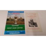FOOTBALL, programme & Eve of the Final Rally brochure for the 1975 FAC Final, Fulham v West Ham