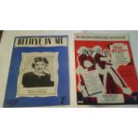 ENTERTAINMENT, sheet music booklets, signed to front cover, inc. Believe In Me (Shani Wallis), The