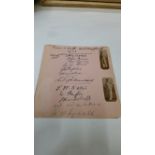 CRICKET, signed album page by Nottinghamshire 1923, 12 signatures inc. Carr, J & G Gunn, Staples,