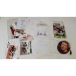 FOOTBALL, selection of signed white cards, trade cards, lined pages, pieces etc., inc. Justin Hoyte,
