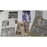 CRICKET, signed photos, magazine cuttings etc., inc. Viv Richards (2), Peter May, Denis Compton, Len