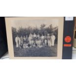 CRICKET, original team photo, London County v Mr Sieviers XI, 1900, inc. WG Grace, laid down to