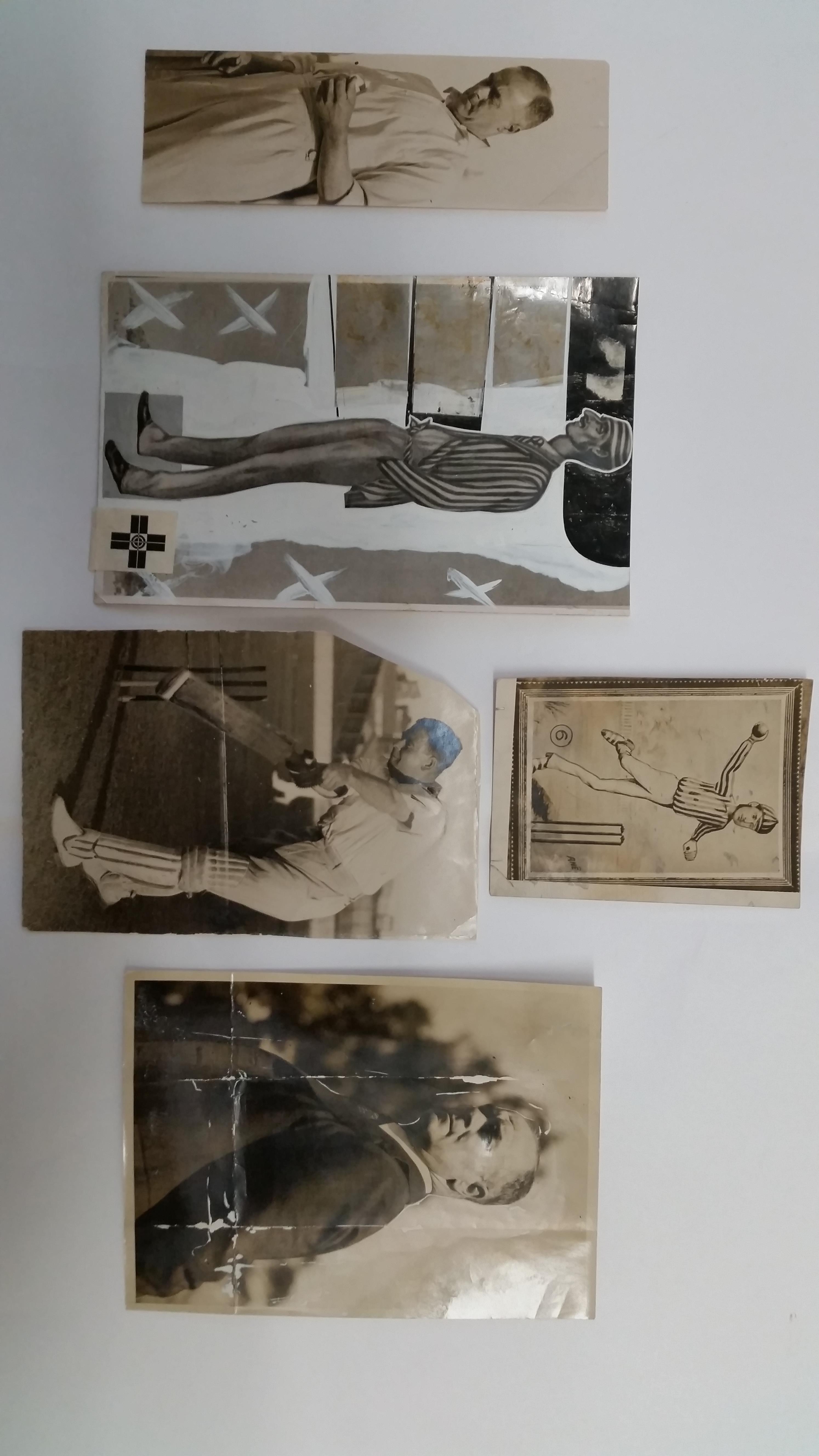 CRICKET, press photos, early Australians, showing C.J. Eady batting pose, Noble x2, Spofforth x2
