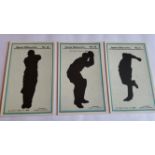 DAINTY, Sports Silhouettes, Nos. 2, 12 & 16 (all cricket), premium card game issue, EX, 3