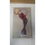 GOLF, colour print, Heroes of Sport, Johnny Miller, issued by Venorlandus, artwork by Tim Holder,