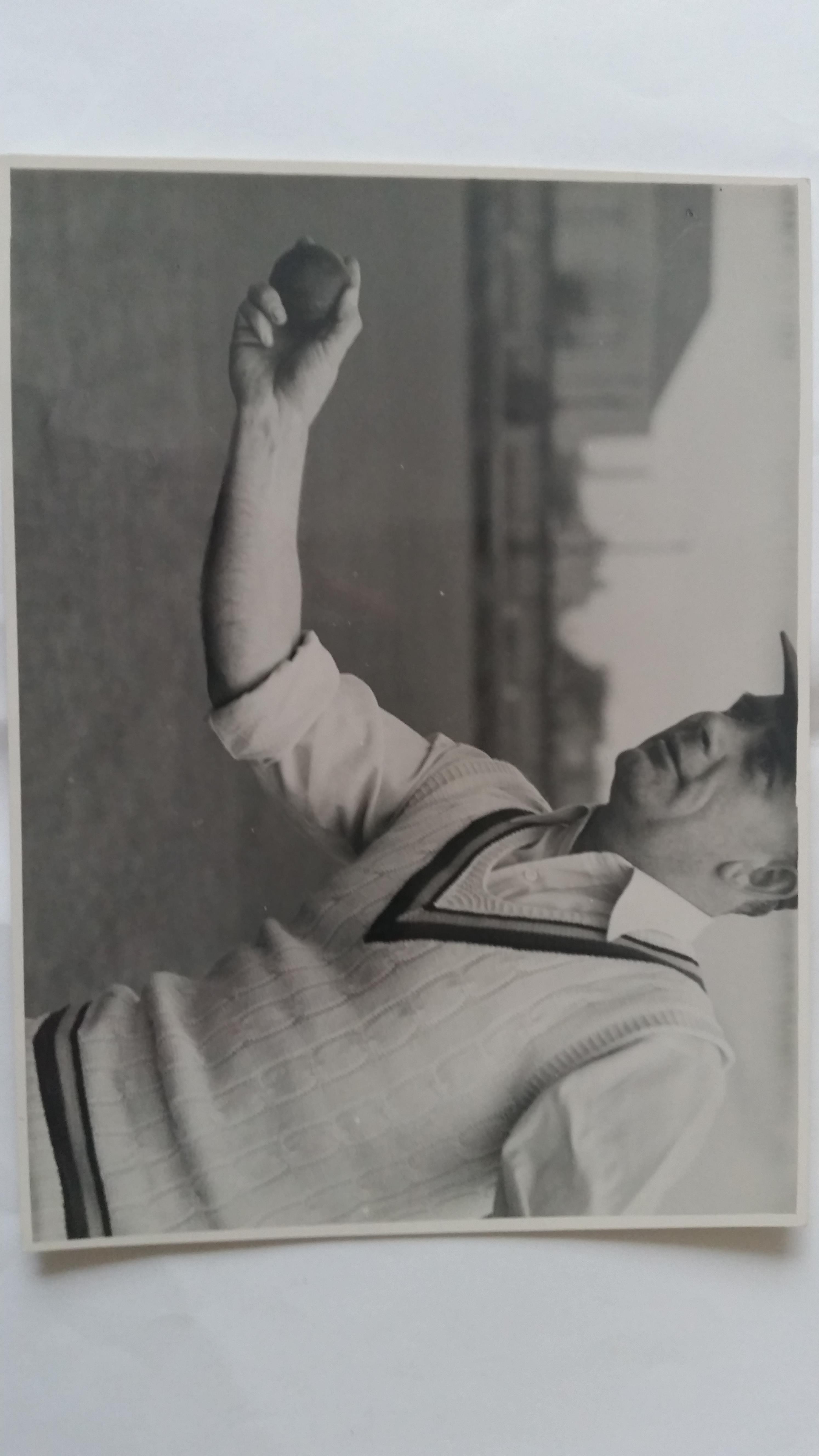 CRICKET, press photos, England v Australia 1948, showing Miller batting in practise laid down to - Image 5 of 14