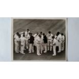 CRICKET, press photos, New Zealand in England, 1965, showing Cowdrey batting of Cameron 1st test