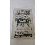 FOOTBALL, programme, Halifax Town v Tottenham Hotspur, 14th Feb 1953 (year in ink to cover), tape