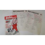 FOOTBALL, 1982 Feyenoord tournament, inc. programme and two team sheets, ft Celtic, Vienna &