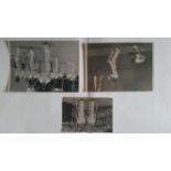 CRICKET, press photos, Australians, 1938-39 Bradman leading out South Australia, 1945 Saggers