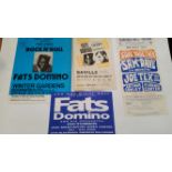 POP MUSIC, flyers, inc. Fats Domino (3), Saville Theatre (creased), Manchester GMEX & Empress,