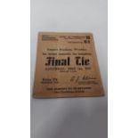 FOOTBALL, ticket stub from the 1937 FAC Final, PNE v Sunderland, corner crease, about G