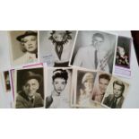 CINEMA, signed photos, p/cs (2) etc., inc. John Lund, Roddy McDowell, Rita Moreno, Deanna Durbin,