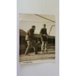 FOOTBALL, press photo, 10th Apr 1947, showing Frank Swift in goal alongside American boxer Joe Baksi