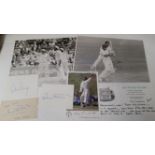 CRICKET, signed photos, album pages inc. Lara, Ambrose, Richards, Ramprakash, Hadlee, Thompson,