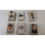 PLAYERS, complete (7), inc. Cricketers 1934 & 1938, Military head-Dress, Straight-Line