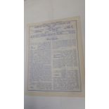 FOOTBALL, Everton home programme, reserve match v Newcastle United, 12th Dec 1936, signs of previous