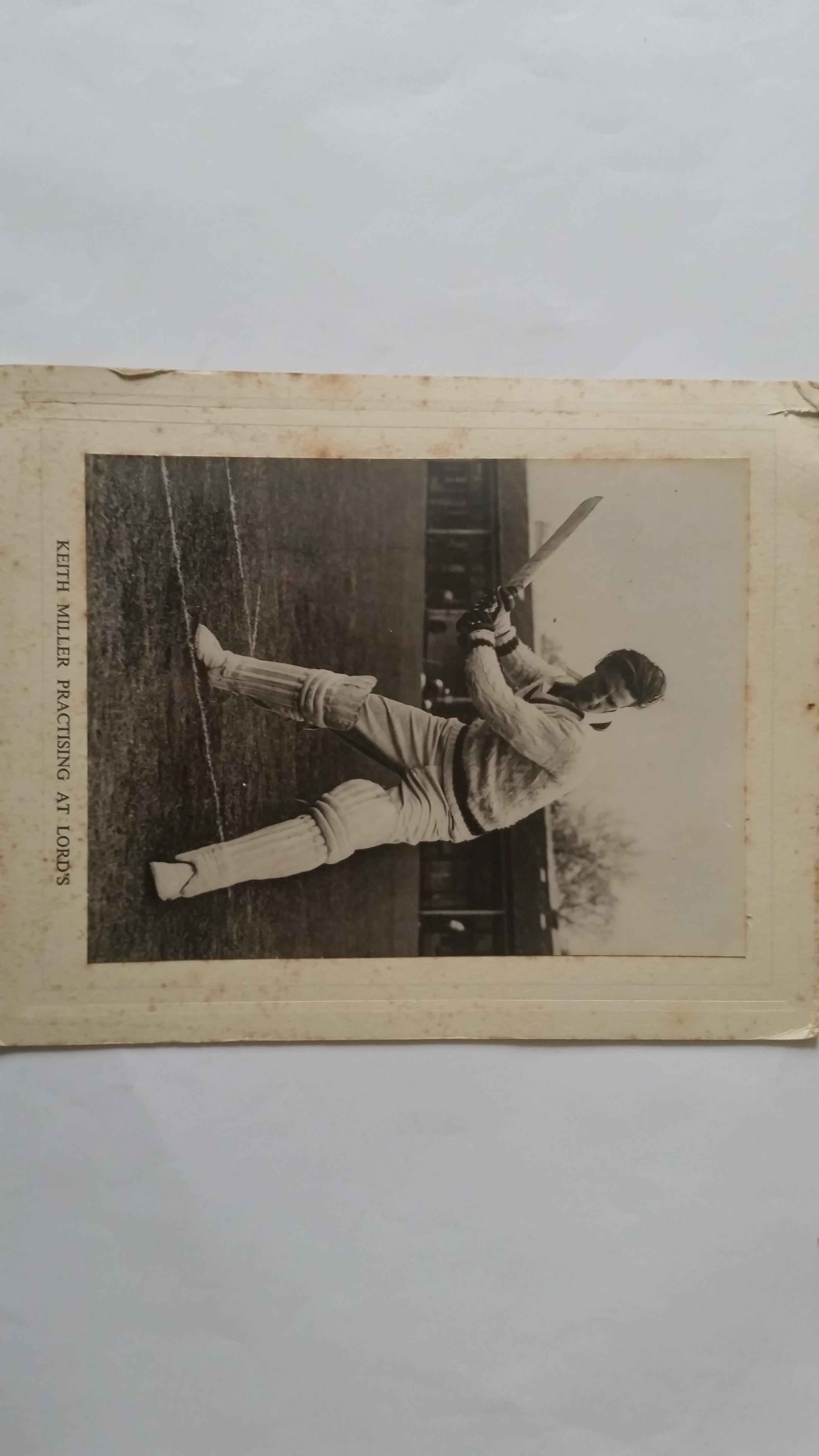 CRICKET, press photos, England v Australia 1948, showing Miller batting in practise laid down to - Image 11 of 14