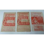 FOOTBALL, Stoke City home programmes, all v Sunderland, 1947/8-1951/2, FR to VG, 5