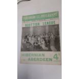 FOOTBALL, Hibernian home programme, v Aberdeen, 14th Jan 1956, slight creasing, G