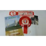 FOOTBALL, selection from the 1973 FAC Final, Sunderland v Leeds, inc. programme, rosette; signed (